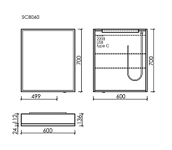 Sancos Зеркало-шкаф Evoke 60 с LED подсветкой SC8060 – фотография-8