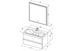 Aquanet Комплект мебели Беркли 80 белый глянец/дуб рошелье – фотография-5