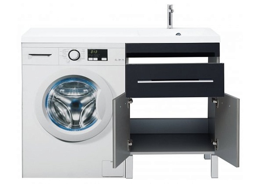 Aquanet Тумба с раковиной Верона 120 R напольная черная – фотография-12