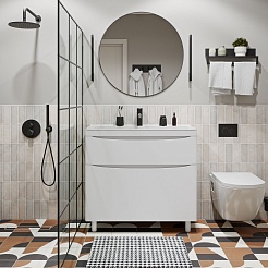 Vivon Тумба с раковиной Ostin 90 напольная белая матовая – фотография-10