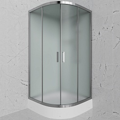 Frank Душевая кабина F409/1 M Brilliant без крыши профиль хром стекло матовое – фотография-1