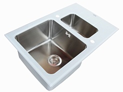 Zorg Кухонная мойка "Inox Glass" GL-5078-2 -WHITE – фотография-1