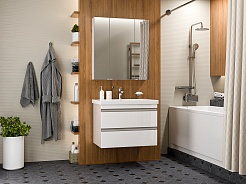 Misty Мебель для ванной Ингрид 75 подвесная белая – фотография-2