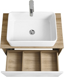 Акватон Мебель для ванной Либерти 70 Mila 50 белая/дуб эльвезия – фотография-5