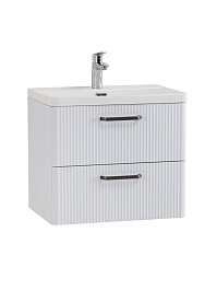 BelBagno Тумба с раковиной Due 50 подвесная Белый металлик ручки Матовый тёмный никель – фотография-14