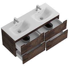 BelBagno Тумба с раковиной Etna 120 с 4 ящиками подвесная Rovere Moro – фотография-4