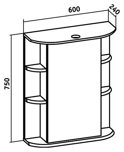 Runo Зеркальный шкаф Гиро 60 – картинка-3