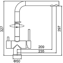 Frap Смеситель для кухни F43899-36 черный – фотография-3