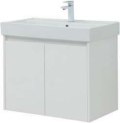 Aquanet Тумба под раковину Nova Lite 75 2 дверцы подвесная белая глянцевая – фотография-4