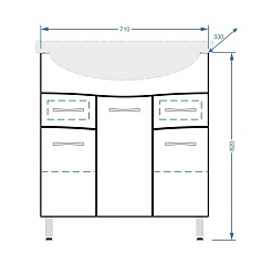 Stella Polare Тумба с раковиной Волна 75-8 – фотография-3