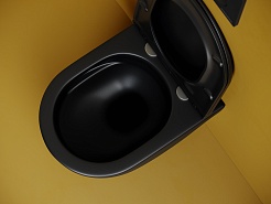 Ceramicanova Подвесной унитаз Vogue Торнадо CN4008TMB безободковый чёрный матовый – фотография-2