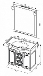 Aquanet Комплект Мебели "Луис 90" темный орех (176646) – фотография-2