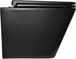 Azario Унитаз подвесной Teramo AZ-0052-UQ3MB безободковый черный матовый – фотография-3