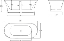 BelBagno Акриловая ванна BB402-1500-790 150x79 – фотография-4