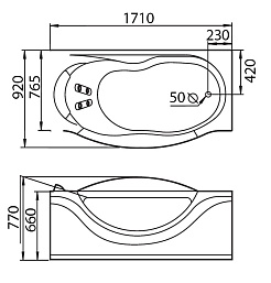 Gemy Акриловая ванна G9072 O R с TV – фотография-4