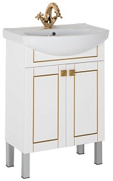 Aquanet Тумба под раковину Честер 60 белый/золото – фотография-1