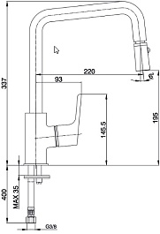 E.C.A. Смеситель для кухни Luna 102118049 хром – фотография-2
