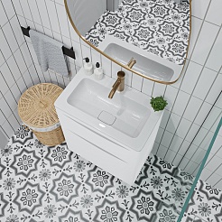 Vivon Тумба с раковиной Ostin 60 напольная белая матовая – фотография-3