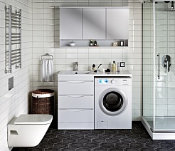 Runo Тумба с раковиной Орион 120 R белый – фотография-9