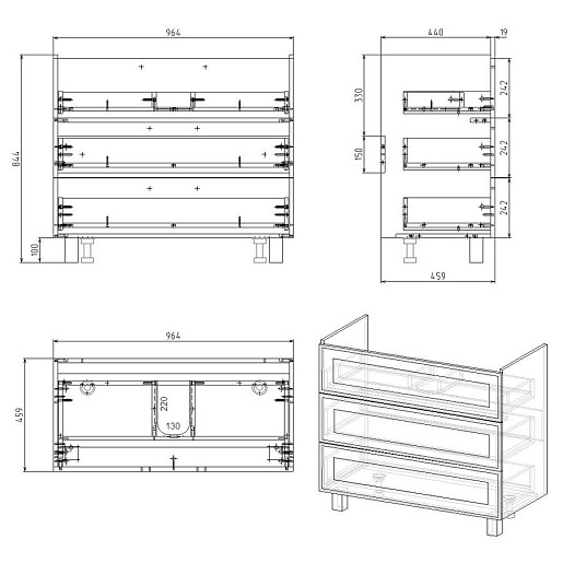 Alvaro Banos Тумба с раковиной Barcelona maximo 100 – фотография-8
