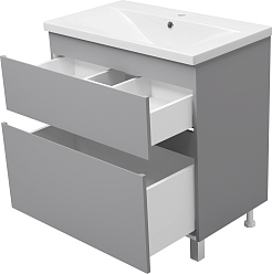 Misty Тумба под раковину Лаки 80 серая – фотография-4