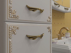 Какса-а Пенал для ванной Классик-Д 40 белый/золото – фотография-4