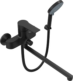 Teymi Смеситель для ванны с душем Lori T10267 универсальный черный матовый – фотография-2