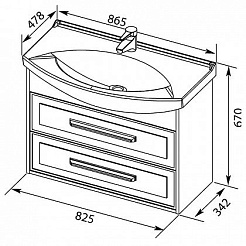 Aquanet Мебель для ванной Остин 85 белая/дуб кантербери – фотография-6