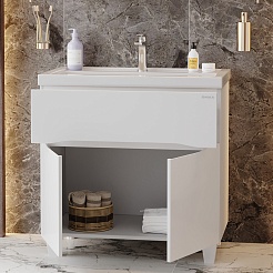 Onika Мебель для ванной Стрим 80.12 белая – фотография-12