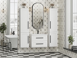 Misty Шкаф пенал Модерн 35 R с б/к белый матовый – фотография-7