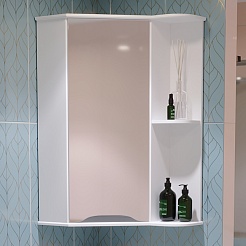 Mixline Зеркальный шкаф Корнер 56 угловой белый – фотография-3