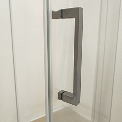 Triton Душевой уголок Дека-Графит 90x90 стекло прозрачное профиль графит – фотография-7