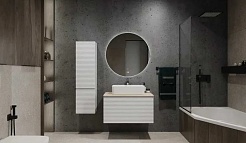 Jorno Тумба с раковиной Cossety 80 подвесная белый/дуб Мавелла голд – фотография-2