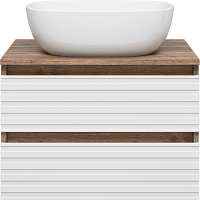 Brevita Тумба с раковиной Dakota 60 подвесная дуб галифакс олово/белая