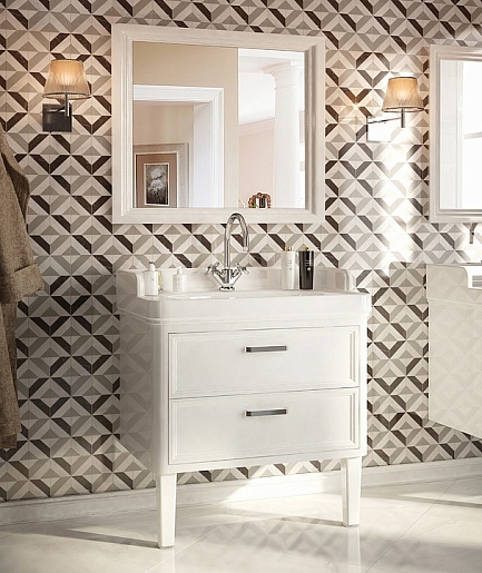 Kerama Marazzi Тумба под раковину Pompei 80, 3 ящика, белая – фотография-4