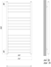 Lemark Полотенцесушитель электрический Ursus П16 500x1100 хром – фотография-5