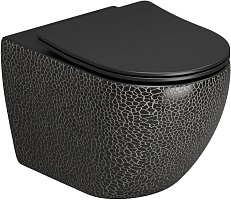 Grossman Унитаз подвесной Color GR-4411BBLS черный с текстурой крокодила