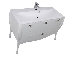 Aquanet Тумба с раковиной "Мадонна 120" белая с кристаллами "Swarovski" (168901) – фотография-5