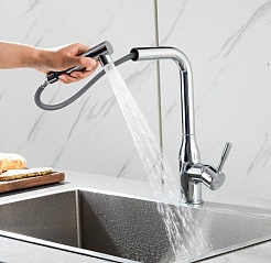 Frap Смеситель для кухни F6096 хром – фотография-3