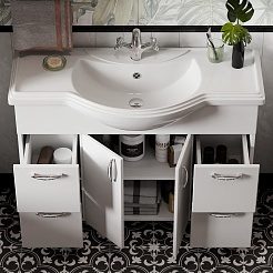 Водолей Мебель для ванной Колумбия 105 белый – фотография-8