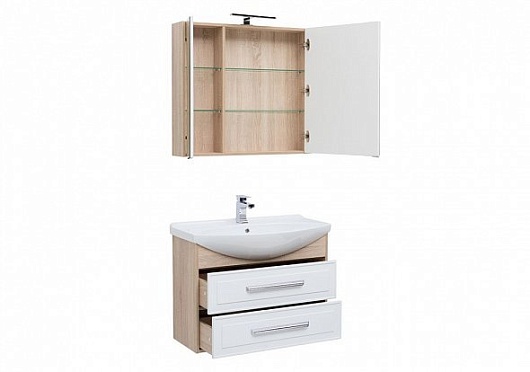 Aquanet Зеркальный шкаф Остин 85 дуб сонома – фотография-2