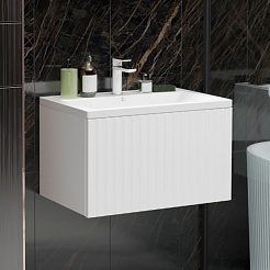 Mixline Тумба с раковиной Вектор 60 подвесная белая – фотография-9