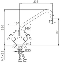 Frap Смеситель для кухни H25 F4125 хром – фотография-3