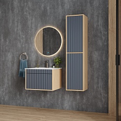 Onika Тумба с раковиной Дайлер 60 подвесная графит/дуб сонома – фотография-13