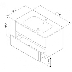 Am.Pm Тумба с раковиной Bliss L 80 белый глянец – фотография-11