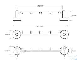 Bemeta Держатель с пятью крючкам Omega 104105112 – фотография-2