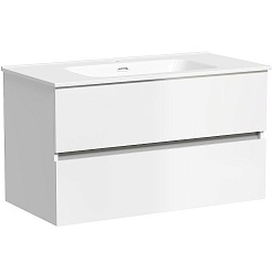 Sancos Тумба с раковиной Urban 90 белый глянец раковина Element 91 CN7002 – фотография-1