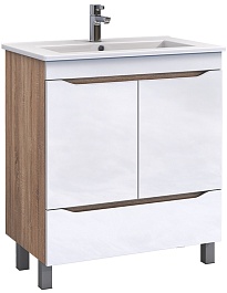 Vigo Тумба под раковину Grani 600-2-1 дуб сонома/белая – фотография-1
