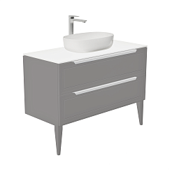 Зов Тумба под раковину Севилья 100 подвесная платиновая/столешница белая – фотография-2