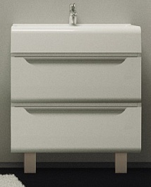 Velvex Тумба с раковиной Crystal Cub 70 напольная, белая – фотография-1